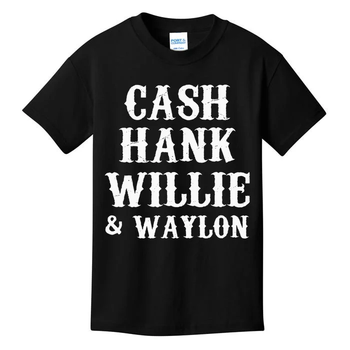 Cash Hank Willie Country Music Kids T-Shirt