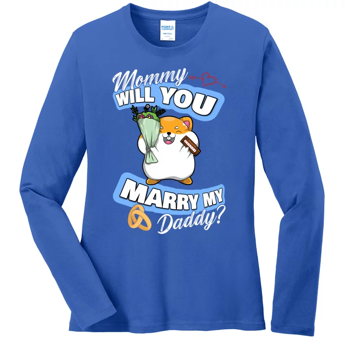 Cute Hamster Wedding Offer Mommy Will You Marry My Daddy Great Gift Ladies Long Sleeve Shirt