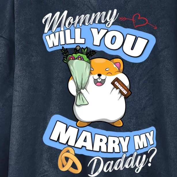 Cute Hamster Wedding Offer Mommy Will You Marry My Daddy Great Gift Hooded Wearable Blanket