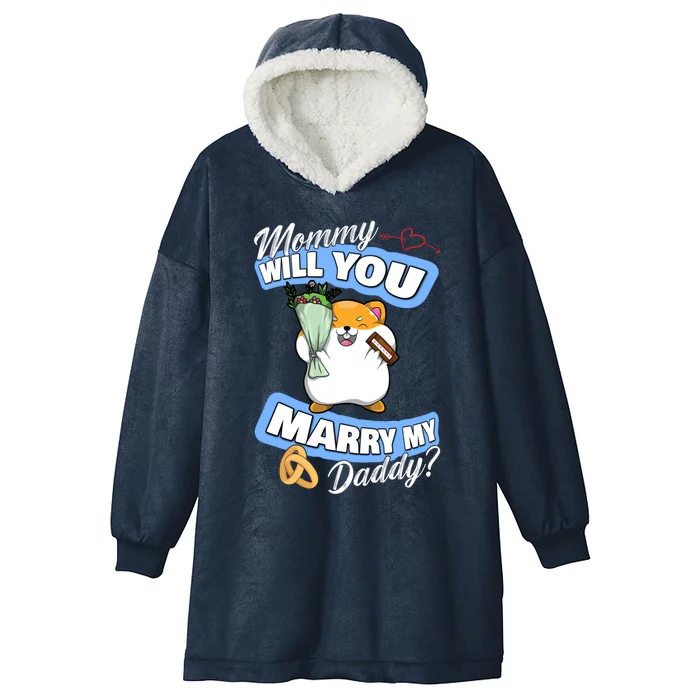 Cute Hamster Wedding Offer Mommy Will You Marry My Daddy Great Gift Hooded Wearable Blanket