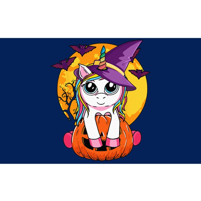 Cute Halloween Witchy Unicorn Halloween Bumper Sticker