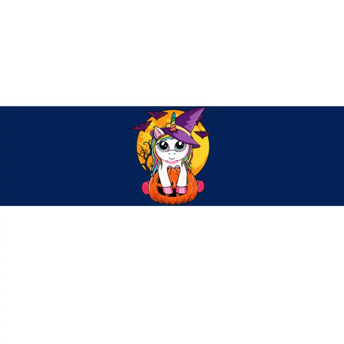 Cute Halloween Witchy Unicorn Halloween Bumper Sticker