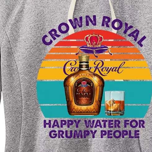 Crownroyal Happy Water For Grumpy People Retro Apparel Women's Fleece Hoodie