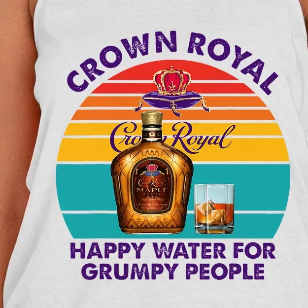 Crownroyal Happy Water For Grumpy People Retro Apparel Women's Knotted Racerback Tank