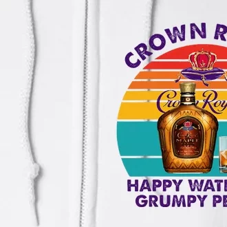 Crownroyal Happy Water For Grumpy People Retro Apparel Full Zip Hoodie