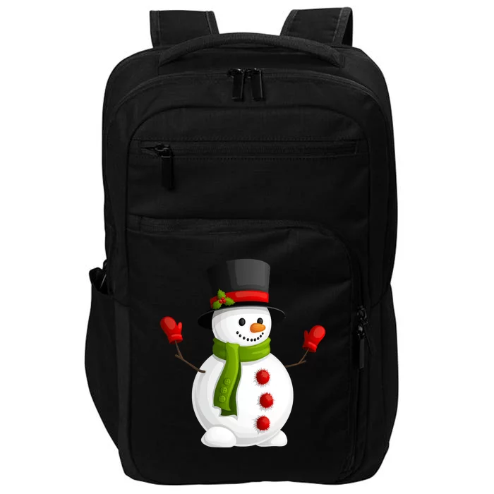 Cute Happy Winter Snowman Impact Tech Backpack