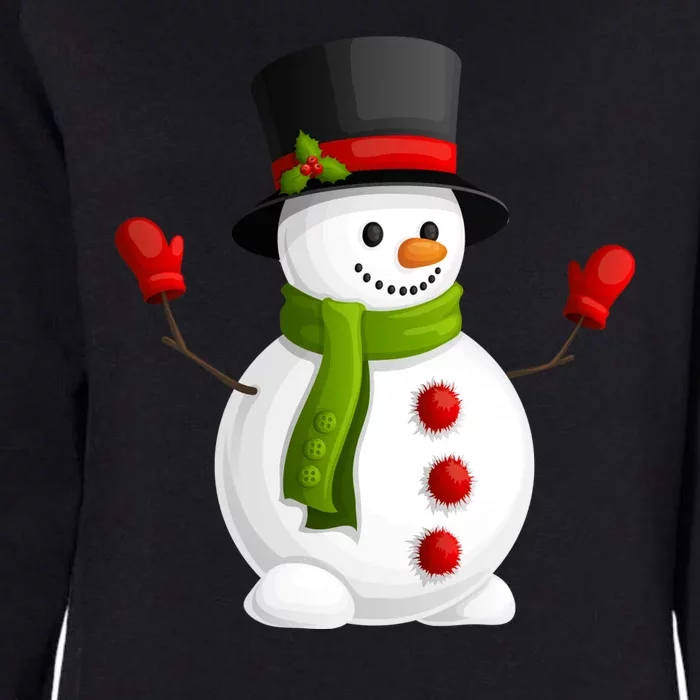 Cute Happy Winter Snowman Womens California Wash Sweatshirt