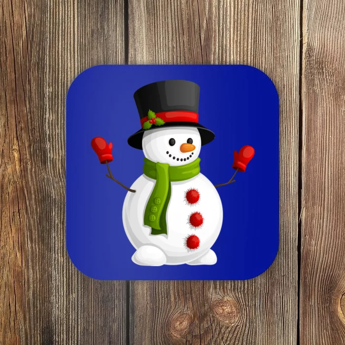 Cute Happy Winter Snowman Coaster