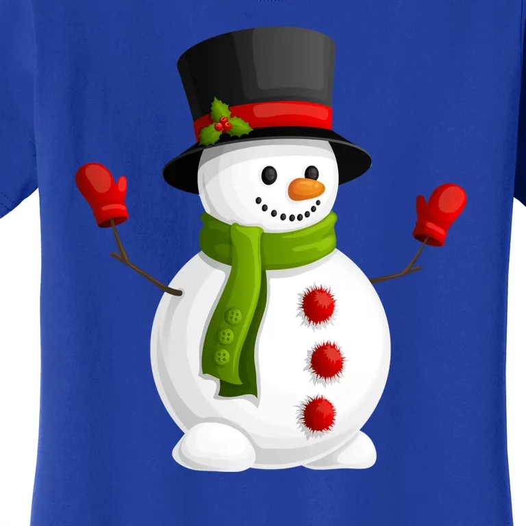 Cute Happy Winter Snowman Women's T-Shirt