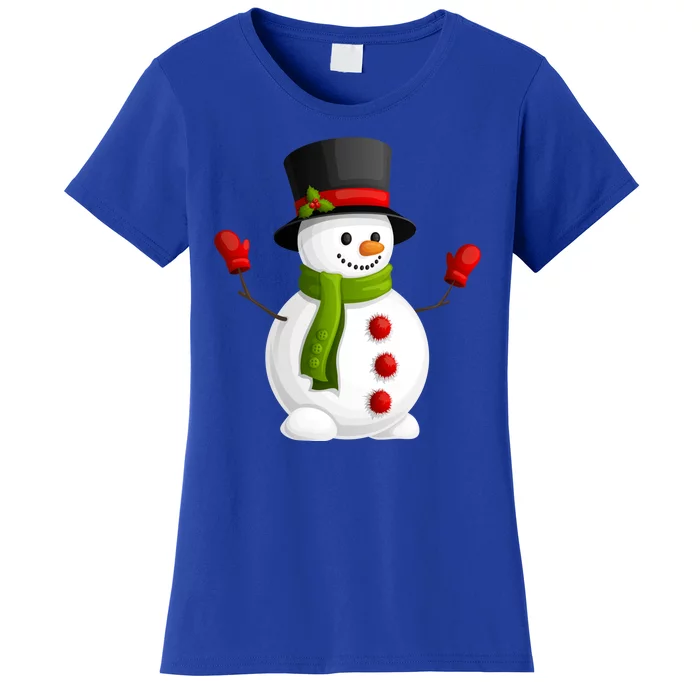 Cute Happy Winter Snowman Women's T-Shirt