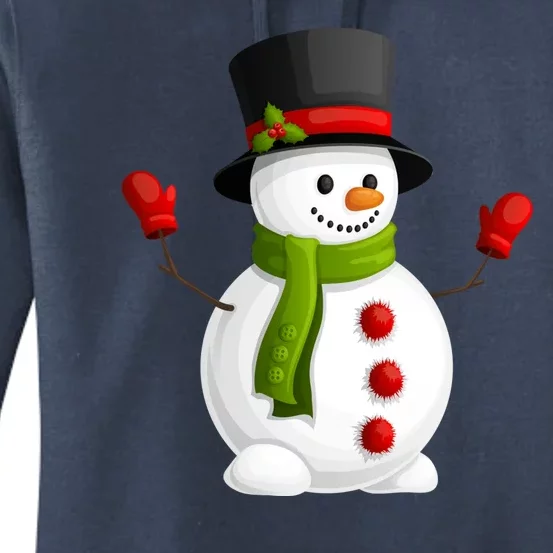 Cute Happy Winter Snowman Women's Pullover Hoodie