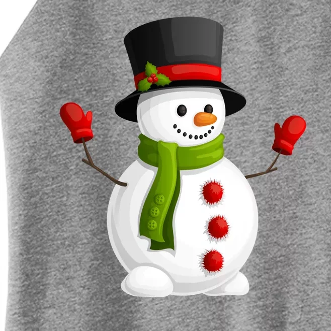 Cute Happy Winter Snowman Women’s Perfect Tri Rocker Tank