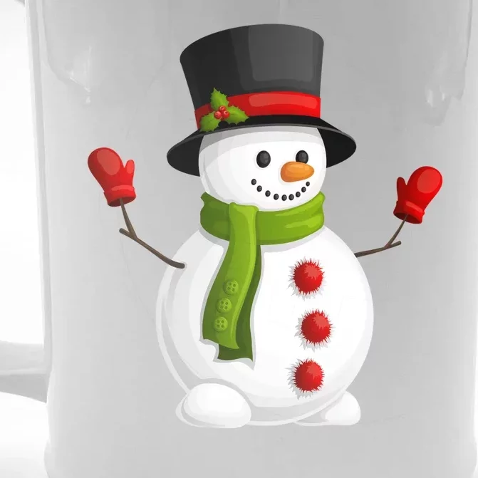 Cute Happy Winter Snowman Front & Back Beer Stein