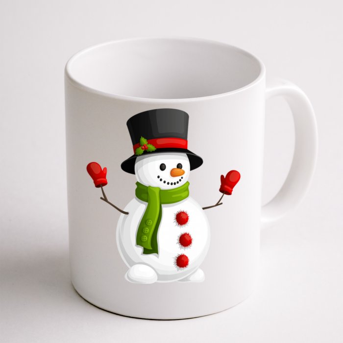 Cute Happy Winter Snowman Front & Back Coffee Mug