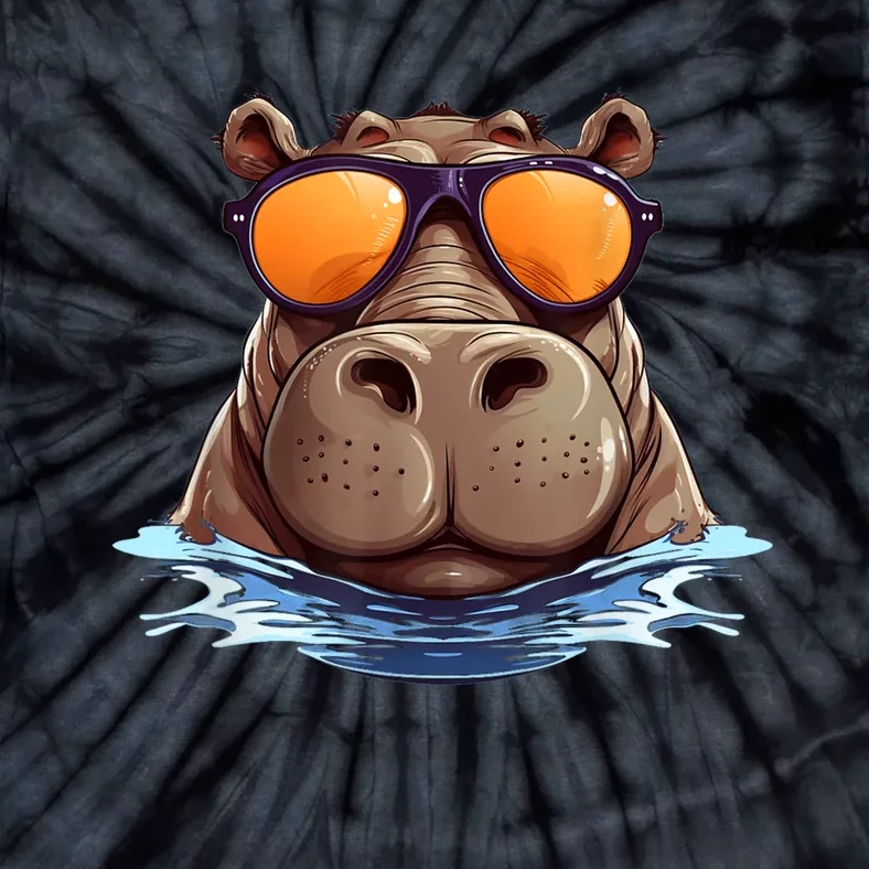 Cool Hippo With Sunglasses For Funny Animals Costume Tie-Dye T-Shirt