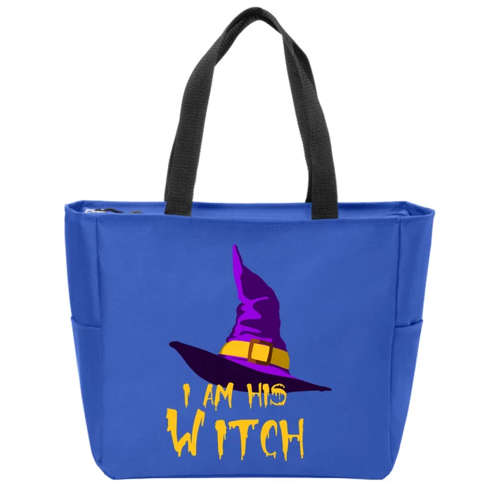 Couples Halloween Witch Ha I Am His Witch Costumes Cool Gift Zip Tote Bag