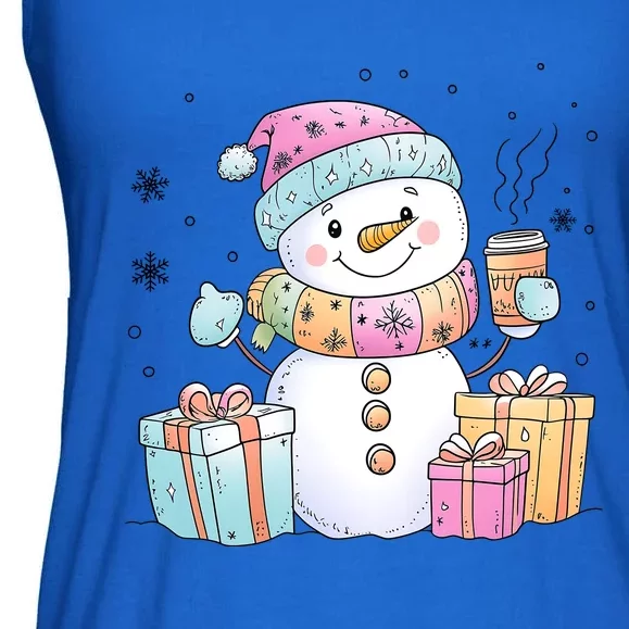 Christmas Holiday Xmas Snowman Matching Team Ladies Essential Flowy Tank