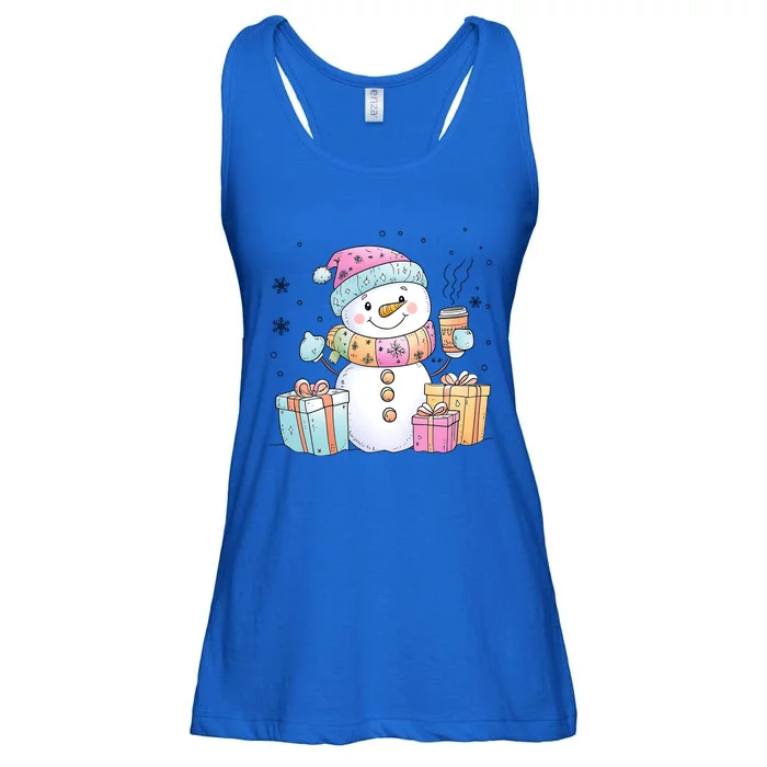 Christmas Holiday Xmas Snowman Matching Team Ladies Essential Flowy Tank