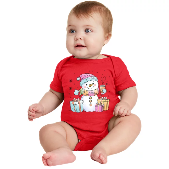 Christmas Holiday Xmas Snowman Matching Team Baby Bodysuit