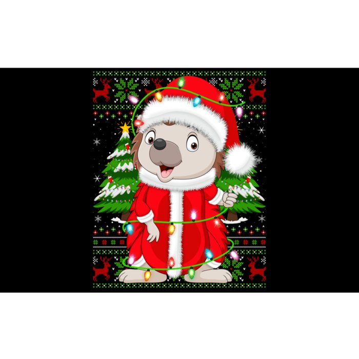 Cute Hedgehog Xmas Style Ugly Santa Hedgehog Christmas Gift Bumper Sticker