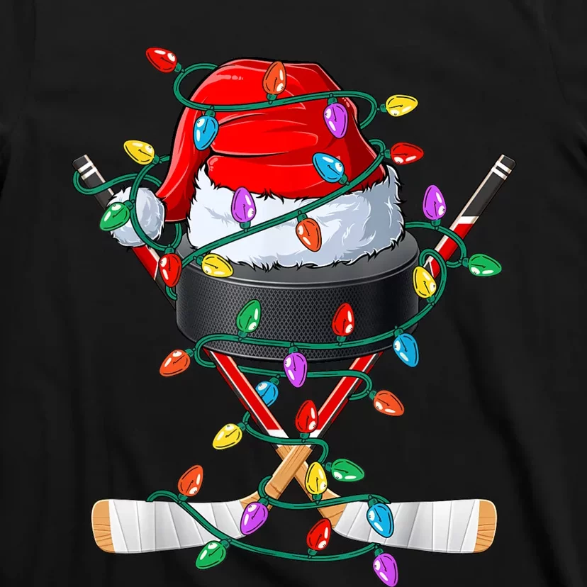 Christmas Hockey Xmas Santa Sports Hat Ball T-Shirt