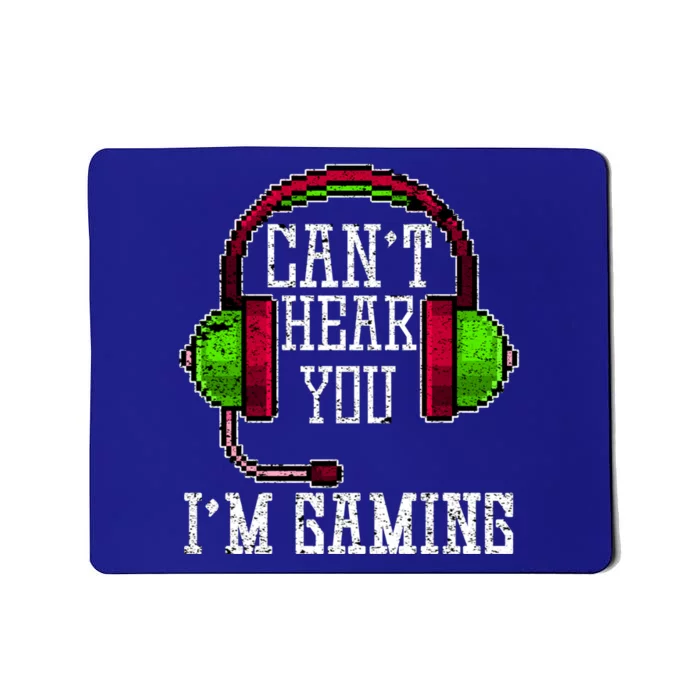 Can't Hear You I'm Gaming Funny Vintage Gamer Headset Gift Mousepad