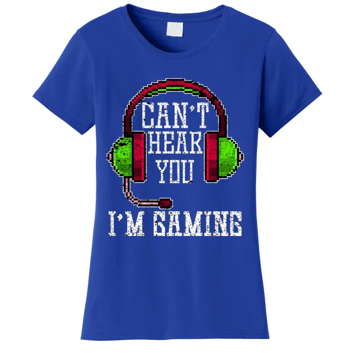 Can't Hear You I'm Gaming Funny Vintage Gamer Headset Gift Women's T-Shirt