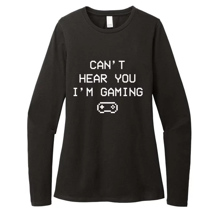 Can't Hear You I'm Gaming Gamepad Vintage Funny Retro Great Gift Womens CVC Long Sleeve Shirt