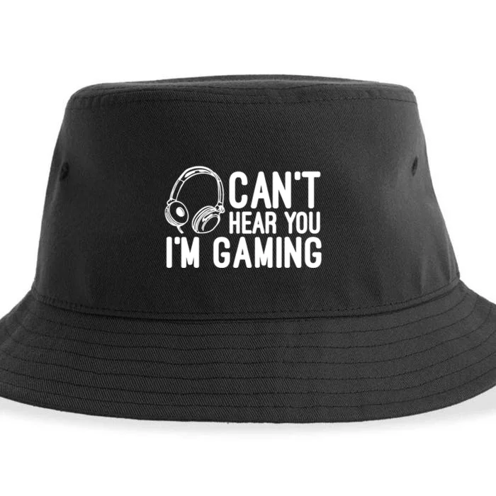 Can't Hear You I'm Gaming Headset Video Games Gamer Sustainable Bucket Hat