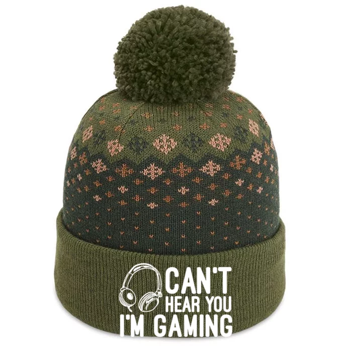 Can't Hear You I'm Gaming Headset Video Games Gamer The Baniff Cuffed Pom Beanie