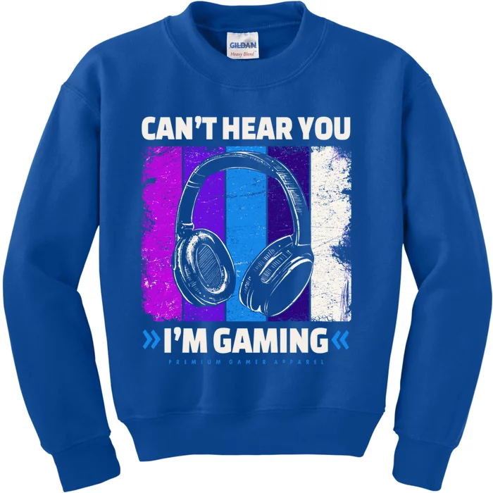 Can't Hear You I'm Gaming Headset Headphones Vintage Gamer Great Gift Kids Sweatshirt