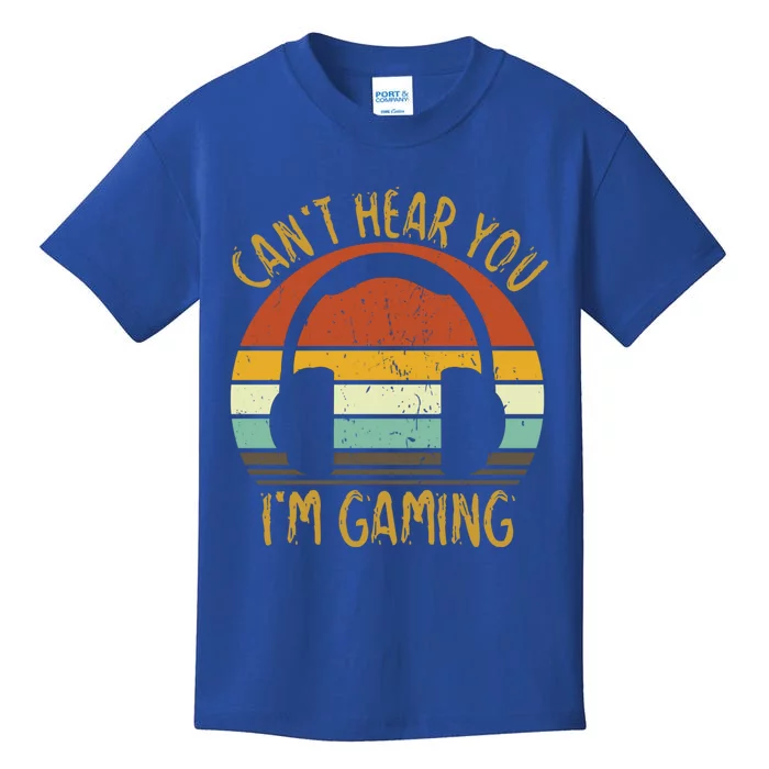 Can't Hear You I'm Gaming Retro Vintage Gamer Gift Kids T-Shirt