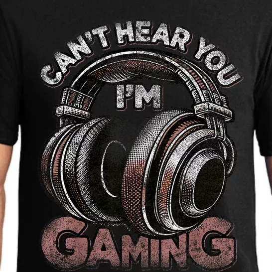 Cant Hear You Im Gaming Funny Video Gamers Headset Pajama Set