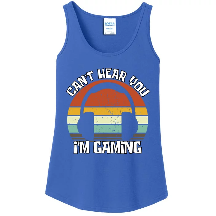 Can't Hear You I'm Gaming Retro Vintage Gamer Gift Ladies Essential Tank