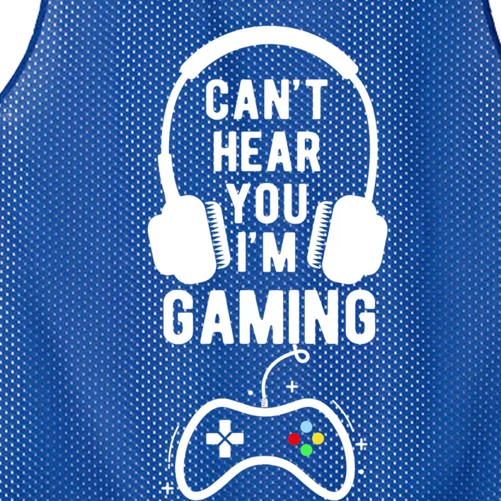 Can't Hear You I'm Gaming Funny Gift Funny Gamer Meaningful Gift Mesh Reversible Basketball Jersey Tank