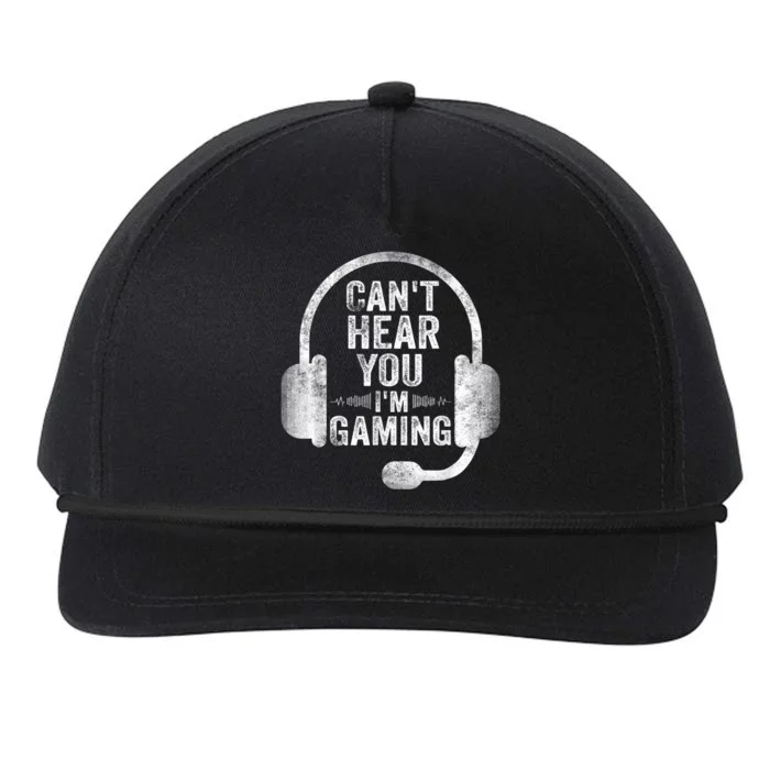 Can't Hear You I'm Gaming Gift Funny Video Gamer Gift Great Gift Snapback Five-Panel Rope Hat