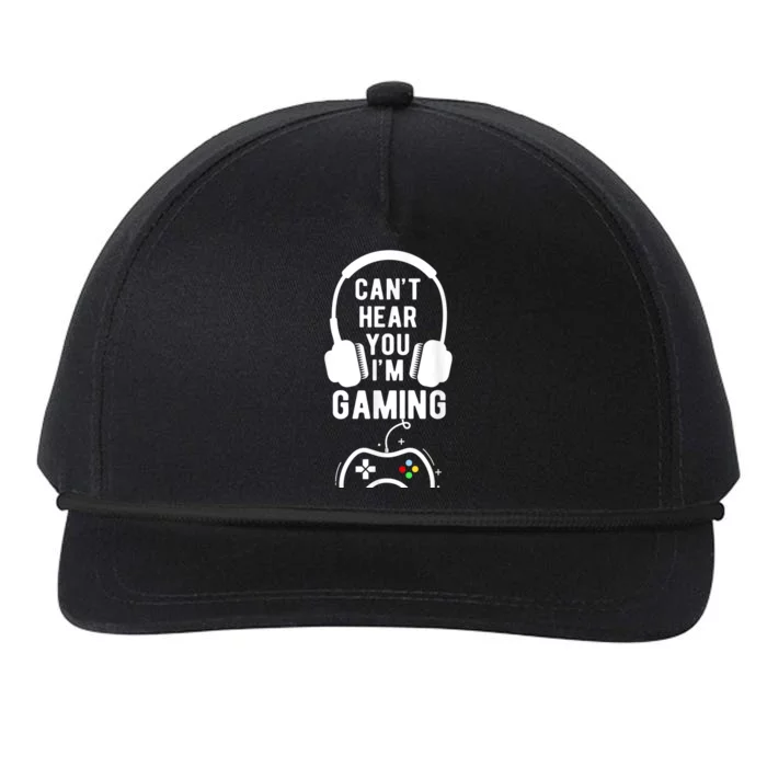 Cant Hear You Im Gaming Funny Gamer Snapback Five-Panel Rope Hat