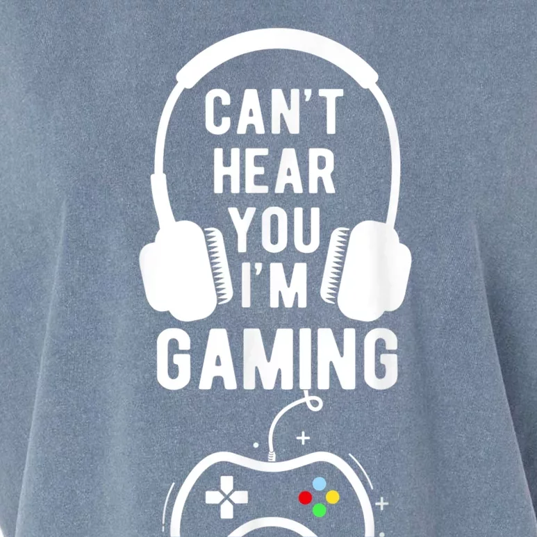 Cant Hear You Im Gaming Funny Gamer Garment-Dyed Women's Muscle Tee