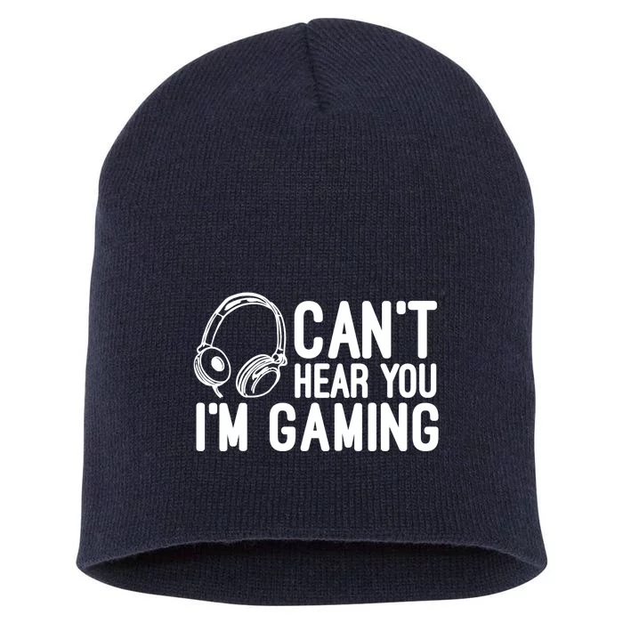 Can't Hear You I'm Gaming Headset Video Games Gamer Short Acrylic Beanie