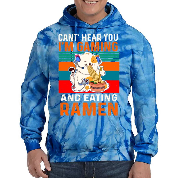 Can't Hear You I'm Gaming Video Gamer Ra Vintage Cat Meaningful Gift Tie Dye Hoodie