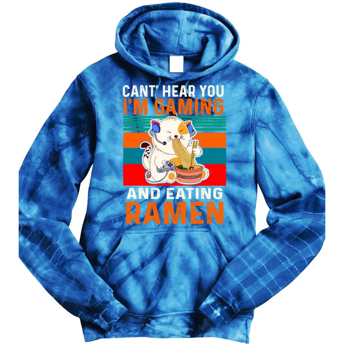 Can't Hear You I'm Gaming Video Gamer Ra Vintage Cat Meaningful Gift Tie Dye Hoodie