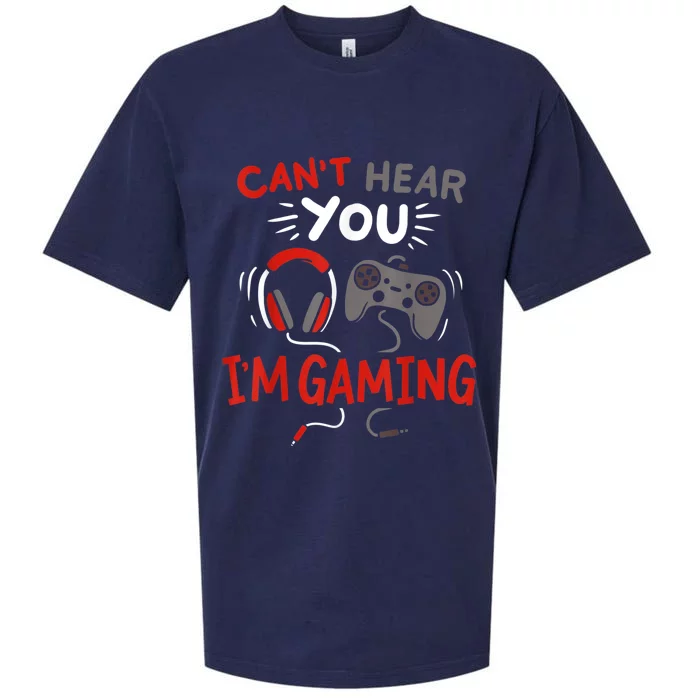 Cant Hear You Im Gaming Funny Gift For Gamers Sueded Cloud Jersey T-Shirt