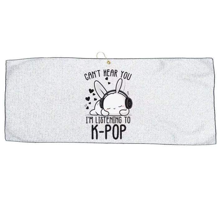 CanT Hear You IM Listening Kpop Rabbit Kpop Merchandise Large Microfiber Waffle Golf Towel