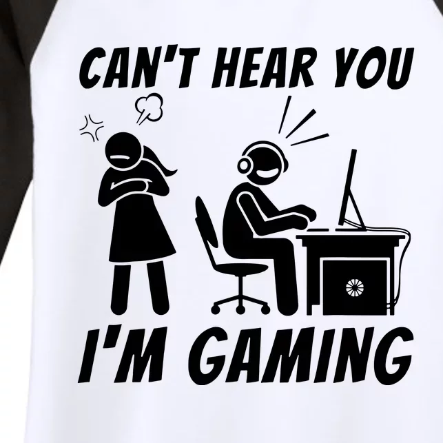 CanT Hear You IM Gaming Women's Tri-Blend 3/4-Sleeve Raglan Shirt