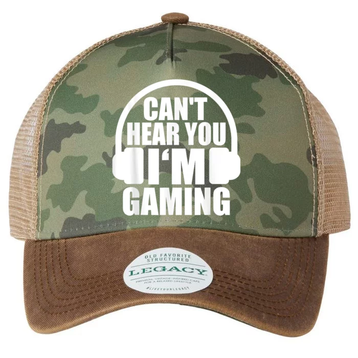 Cant Hear You Im Gaming Headset Video Games Gamer Legacy Tie Dye Trucker Hat