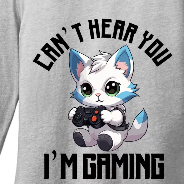 CanT Hear You IM Gaming Cat Gamer Controller Video Games Gift Womens CVC Long Sleeve Shirt