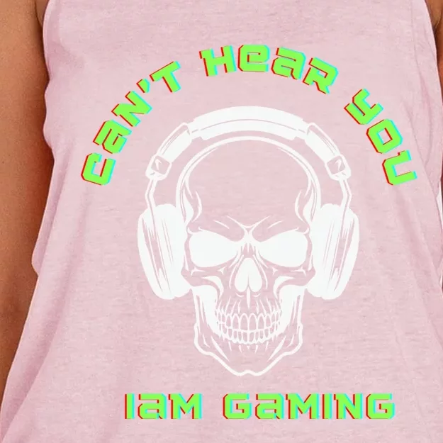 CanT Hear You IM Gaming For Gamers Gift Women's Knotted Racerback Tank