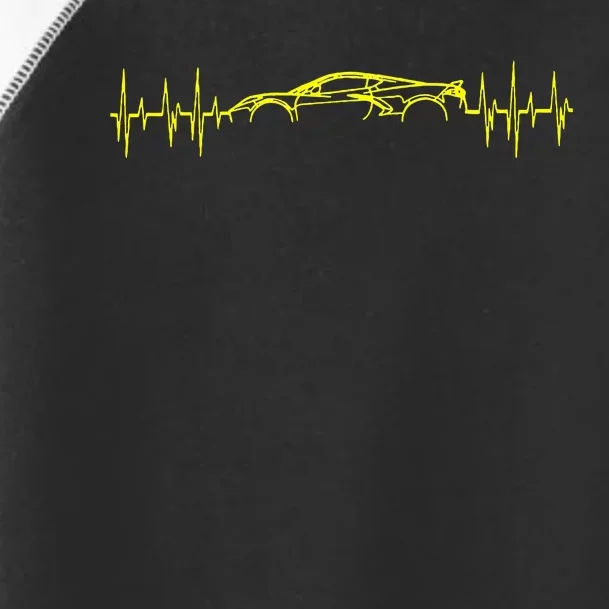 C8 Heartbeat Yellow Supercar Ekg Sports Car Heart Rate Toddler Fine Jersey T-Shirt