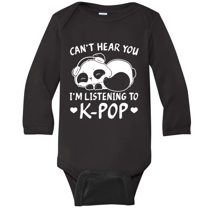 CanT Hear You IM Listening Kpop Rabbit Kpop Merchandise Baby Long Sleeve Bodysuit