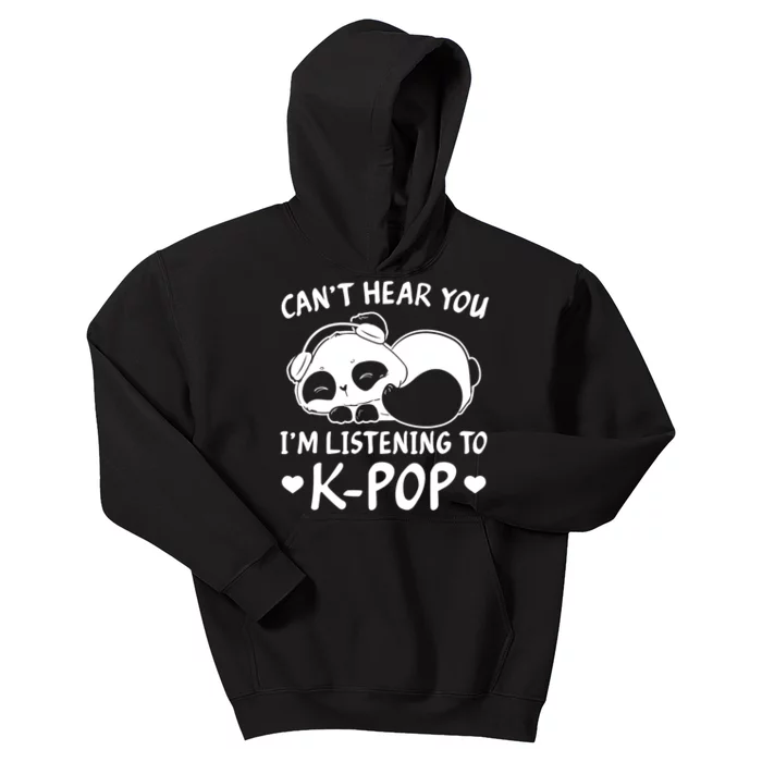 CanT Hear You IM Listening Kpop Rabbit Kpop Merchandise Kids Hoodie